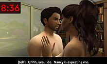Gorące spotkanie mężatek z sąsiadem w Sims 4